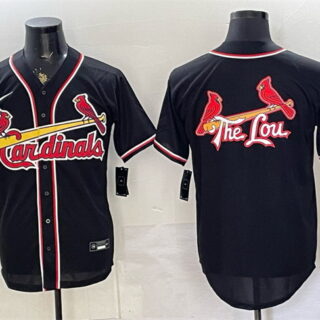 Men's St. Louis Cardinals Team Big Logo 2026 Fashion Replica Black Out Stitched Baseball