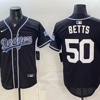 Men's Los Angeles Dodgers #50 Mookie Betts B2B Champs 2026 Black Out Style Vapor Limited Stitched Baseball Jersey