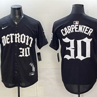 Men's Detroit Tigers #30 Kerry Carpenter 2026 Black 'Motor Gothic Edition' Vapor Premier Limited Stitched Baseball Jersey