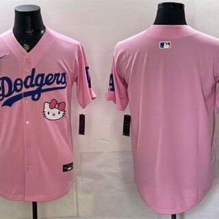 Men's Los Angeles Dodgers Blank Pink 2025 Hello Kitty Vapor Limited Stitched Baseball Jersey
