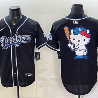 Men's Los Angeles Dodgers Team Big Logo B2B Champs 2026 Black Out Style Vapor Limited Stitched Baseball Jersey