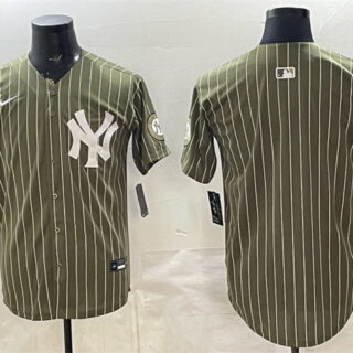 Men's New York Yankees Blank Olive 2026 Armed Forces Day Salute To Service Stitched Baseball Jersey