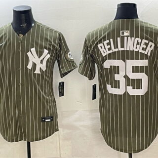 Men's New York Yankees #35 Cody Bellinger Olive 2026 Armed Forces Day Salute To Service Stitched Baseball Jersey