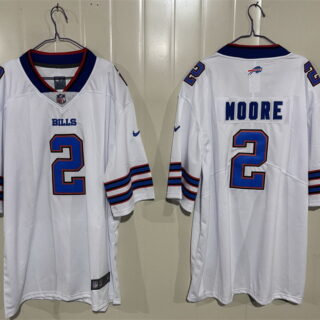 Men's Buffalo Bills #2 D.J. Moore White 2026 Vapor Untouchable Limited Stitched Football Jersey