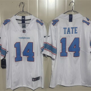 Men's Tennessee Titans #14 Carnell Tate White 2026 Vapor Limited Stitched Football Jersey