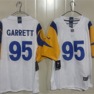 Men's Los Angeles Rams #95 Myles Garrett White 2026 Vapor Limited Stitched Football Jersey