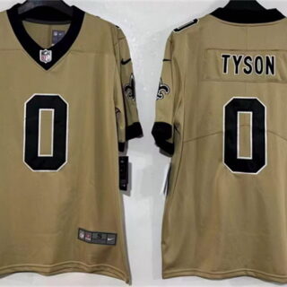 Men's New Orleans Saints #0 Jordyn Tyson Gold 2026 Vapor Limited Stitched Football Jersey