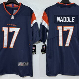 Men's Denver Broncos #17 Jaylen Waddle Navy 2026 Vapor Limited Stitched Football Jersey