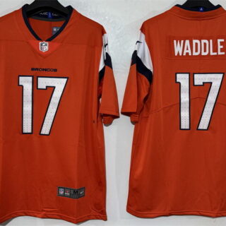 Men's Denver Broncos #17 Jaylen Waddle Orange 2026 Vapor Limited Stitched Football Jersey