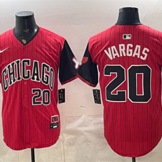 Men's Chicago White Sox #20 Miguel Vargas Red Black 2025 City Connect Limited Stitched Baseball Jersey