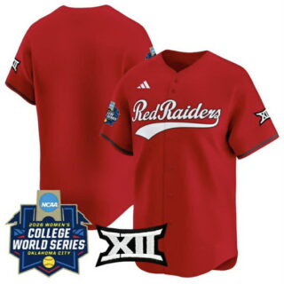 Men's Texas Tech Red Raiders Blank Red 2025 World Series Stitched Jersey