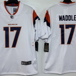Men's Denver Broncos #17 Jaylen Waddle White 2026 Vapor Limited Stitched Football Jersey