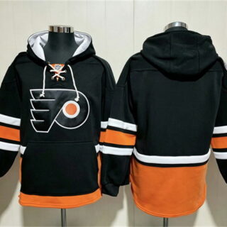Men's Philadelphia Flyers Blank Black Ageless Must-Have Lace-Up Pullover Hoodie