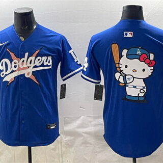 Men's Los Angeles Dodgers x One Piece Team Big Logo Royal Vapor Premier Limited Stitched Baseball Jersey
