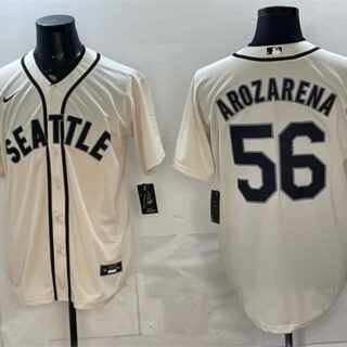 Men's Seattle Mariners #56 Randy Arozarena Cream 50th Anniversary Alternate Stitched Baseball Jersey