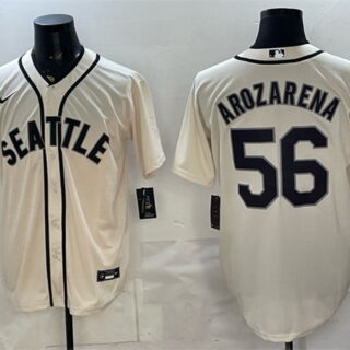 Men's Seattle Mariners #56 Randy Arozarena Cream With Name Alternate Stitched Baseball Jersey