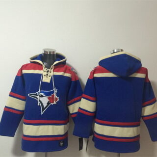 Men's Toronto Blue Jays Blank Royal Ageless Must-Have Lace-Up Pullover Hoodie