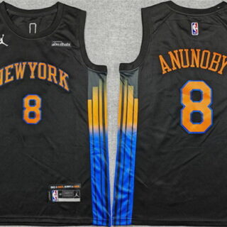 Men's New Yok Knicks #8 OG Anunoby Statement Edition Stitched Jersey