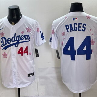 Men's Los Angeles Dodgers #44 Andy Pages White 2025 Tokyo Series Limited Stitched Baseball Jersey
