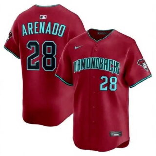 Men's Arizona Diamondbacks #28 Nolan Arenado Red Stitched Baseball Jersey