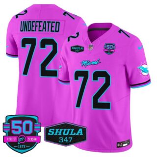 Men's Undefeated #72 Miami Dolphins Miami Vice Pink Vapor Limited Jersey