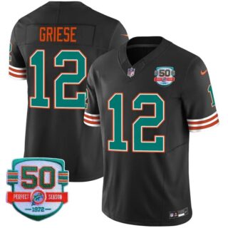 Men's Bob Griese #12 Miami Dolphins Miami Vice Black Vapor Limited Jersey