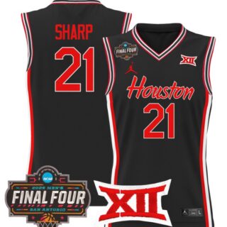 Emanuel Sharp Jersey #21 Houston Cougars 2025 Final Four Patch Stitched Black