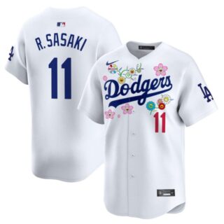 Roki Sasaki (Kanji) Jersey #11 Los Angeles Dodgers x Takashi Murakami 2025 Vapor Stitched White