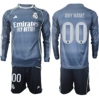 Men Real Madrid 2026 Soccer Jerseys Dark Blue Long Custom
