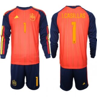 Spain 2026 FIFA World Cup Soccer Jersey Red LONG #1 I.CASILLAS