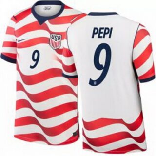 Men 9 Ricardo Pepi USMNT 2026 Home Stadium Replica Jersey