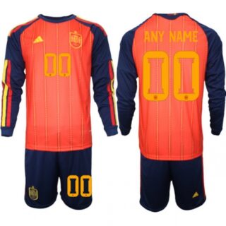 Spain 2026 FIFA World Cup Soccer Jersey Red LONG Custom