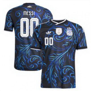 Men 00 Custom Argentina National Team adidas 2026 Away Replica Jersey Black
