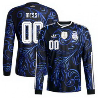 Men 00 Custom Argentina National Team adidas 2026 Away Replica Jersey Black