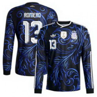 Men #13 Cristian Romero Argentina National Team adidas 2026 Away Replica Jersey Black
