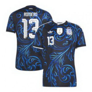 Men #13 Cristian Romero Argentina National Team adidas 2026 Away Replica Jersey Black