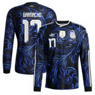 Men 17Alejandro Garnacho Argentina National Team adidas 2026 Away Replica Jersey Black