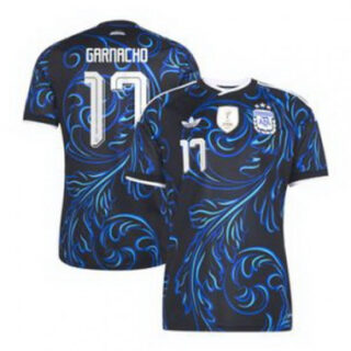 Men 17Alejandro Garnacho Argentina National Team adidas 2026 Away Replica Jersey Black