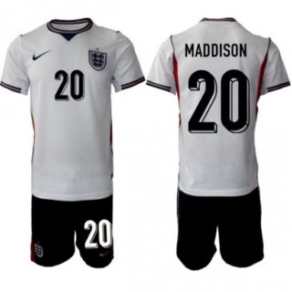 England FIFA World Cup026 White Soccer Jersey James Maddison #20