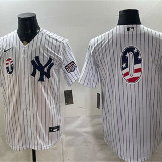 Men's New York Yankees #0 Marcus Stroman White 2026 USA 250 Fourth of July Home Stadium Stitched Baseball Jersey