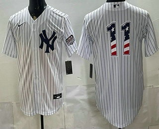 Men's New York Yankees #11 Anthony Volpe White 2026 USA 250 Fourth of July Home Stadium Stitched Jersey