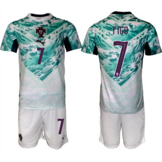 Men's Portugal Team #7 Luis Figo Green 2026 World Cup Away Soccer Jersey Suit