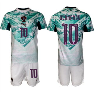 Men's Portugal Team #10 Bernardo Silva Green 2026 World Cup Away Soccer Jersey Suit
