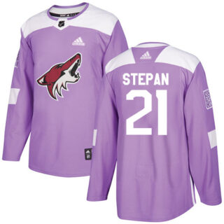 Youth Arizona Coyotes #21 Derek Stepan Purple Authentic Fights Cancer Stitched NHL Jersey