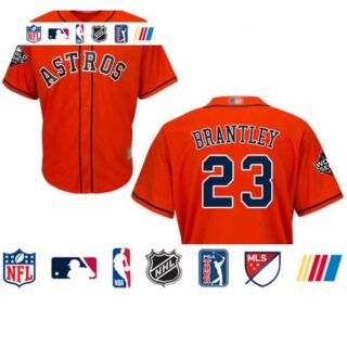 Astros #23 Michael Brantley Orange New Cool Base 2019 World Series Bound Stitched Baseball Jersey