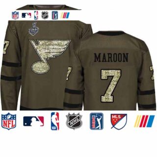 Blues #7 Patrick Maroon Green Salute to Service Stanley Cup Final Bound Stitched Hockey Jersey
