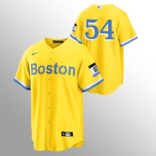 Boston Red Sox #54 Martin Perez Men's Nike 2021 City Connect Gold Fans Version MLB Jersey - No Name