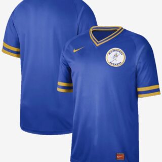 Brewers Blank Royal Authentic Cooperstown Collection Stitched Baseball Jersey