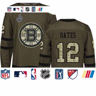 Bruins #12 Adam Oates Green Salute to Service Stanley Cup Final Bound Stitched Hockey Jersey
