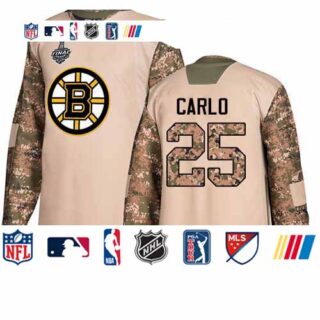 Bruins #25 Brandon Carlo Camo Authentic 2017 Veterans Day Stanley Cup Final Bound Stitched Hockey Jersey